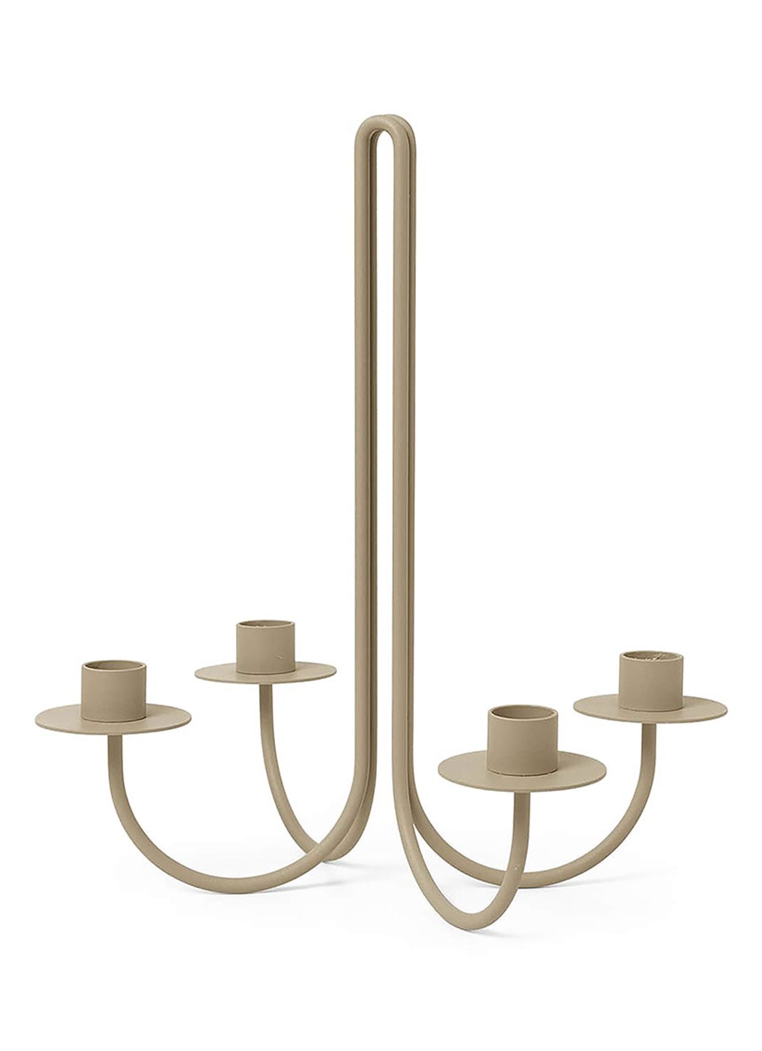 ferm LIVING Sway kandelaar 30 cm - voorkant 2 beige