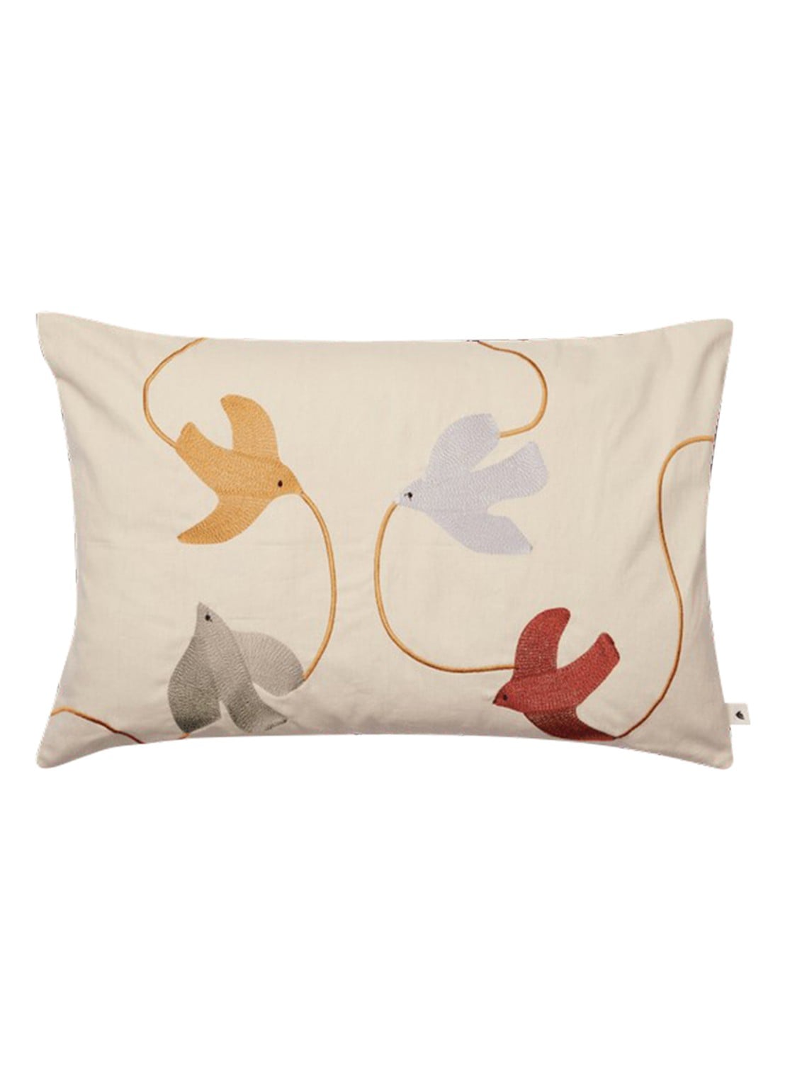 ferm LIVING Swif Bird sierkussen 60 x 40 cm - voorkant creme
