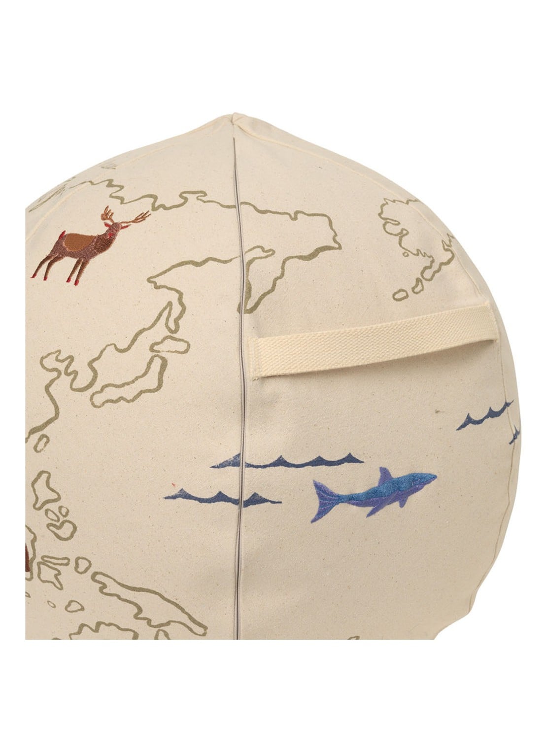 ferm LIVING The World poef 50 x 50 cm - detail donkerbeige