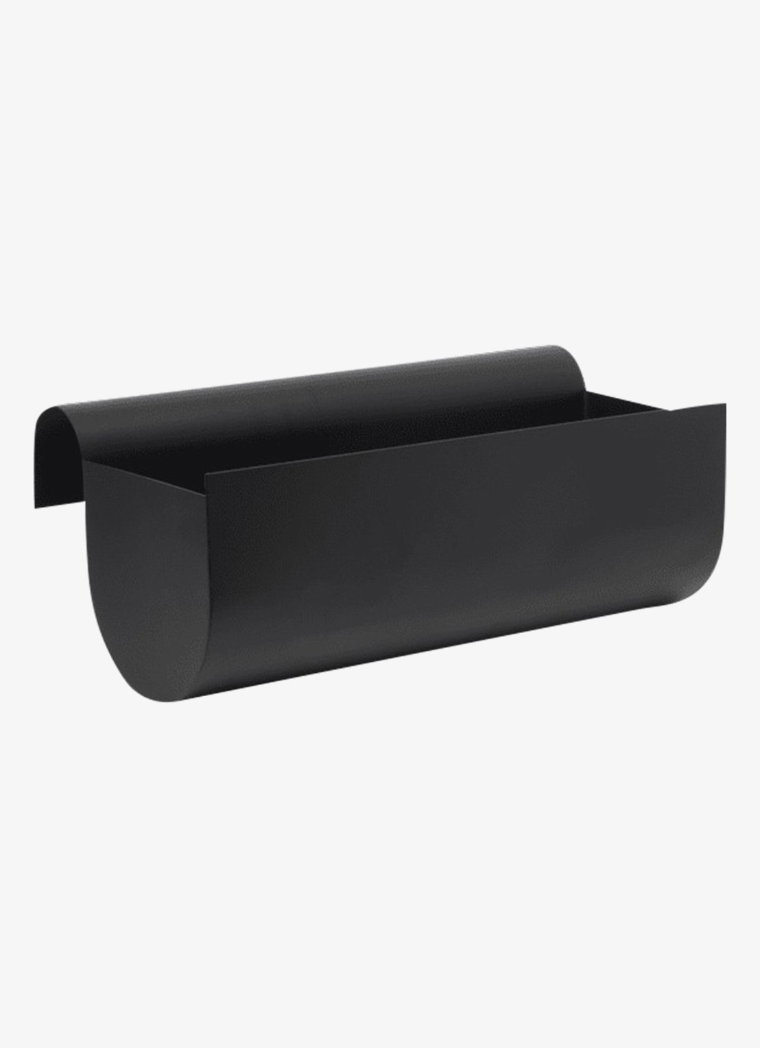 ferm LIVING Uma Medium balkonbak 24,6 x 45 cm - voorkant zwart
