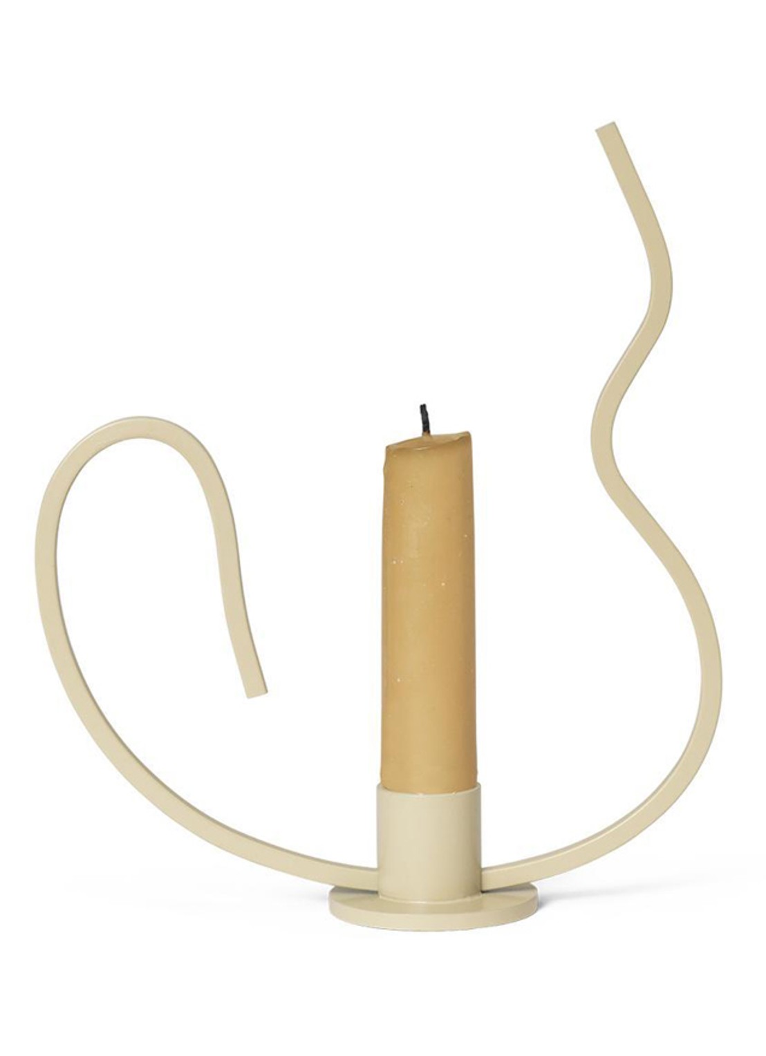 ferm LIVING Valse kandelaar 18,4 cm - achterkant 3 beige