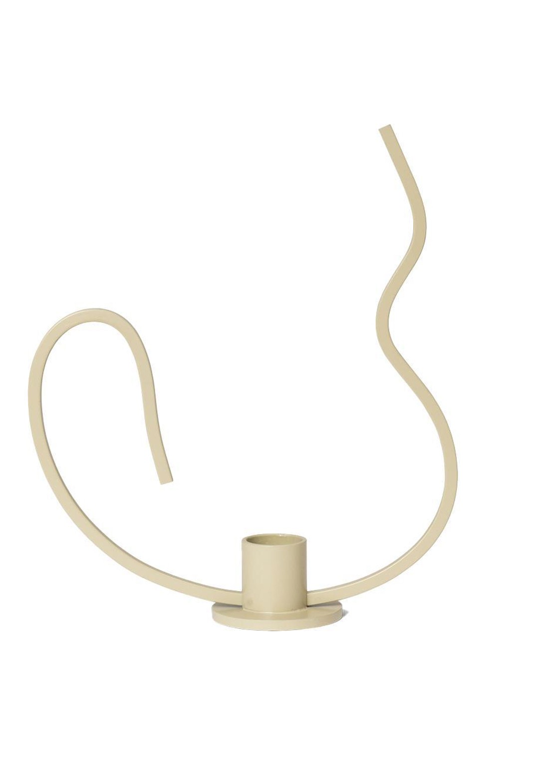 ferm LIVING Valse kandelaar 18,4 cm - voorkant beige
