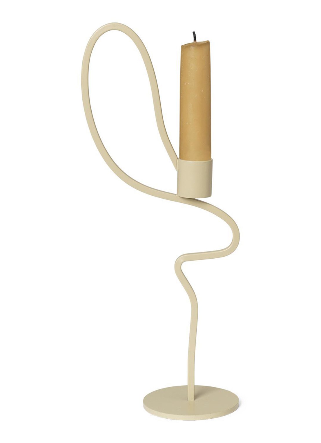 ferm LIVING Valse kandelaar 28 cm - achterkant beige