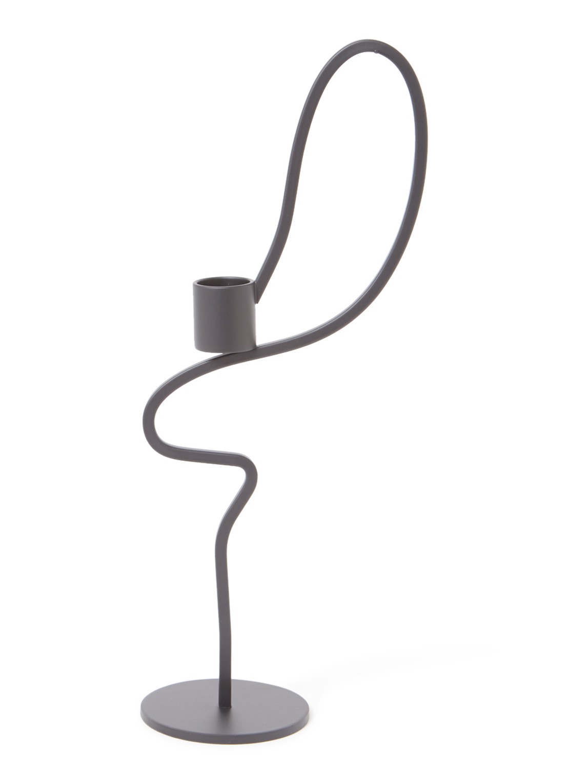 ferm LIVING Valse Tall kandelaar 22 cm - voorkant zwart