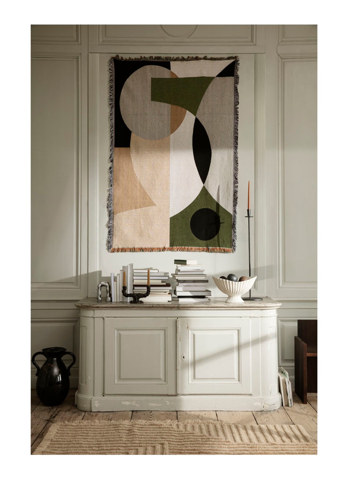 ferm LIVING Wandkleed 170 cm - voorkant 3 donkergroen