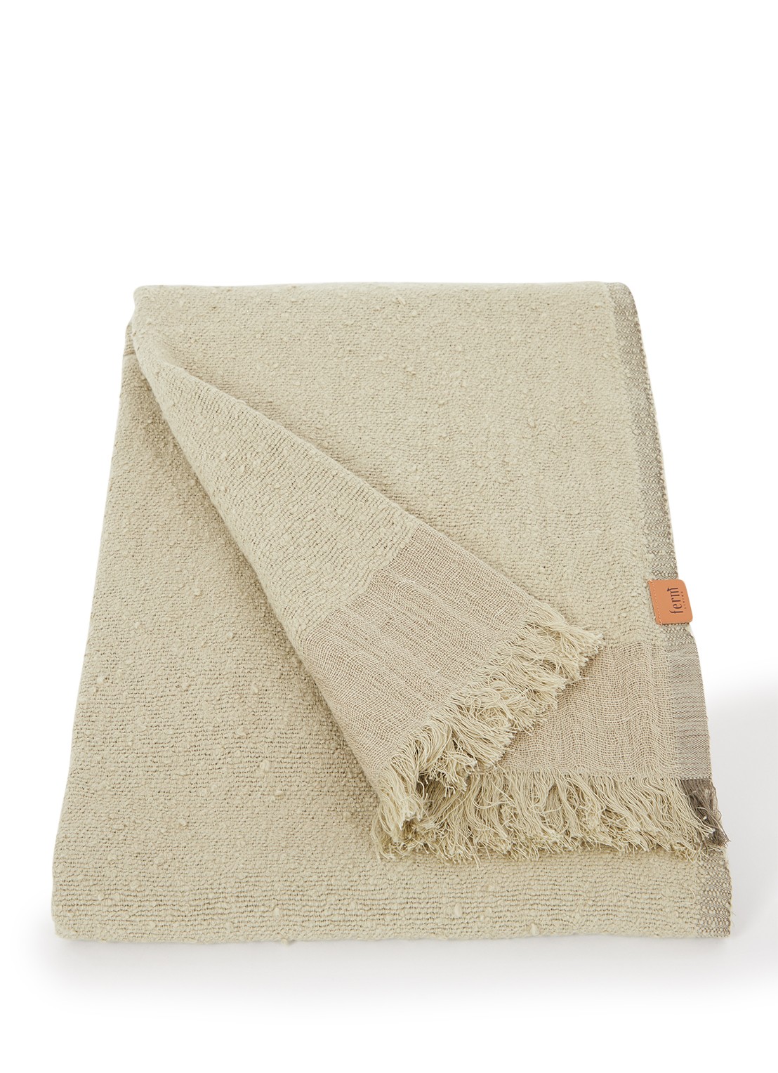 ferm LIVING Weaver plaid in wolblend 120 x 170 cm - voorkant 2 olijfgroen