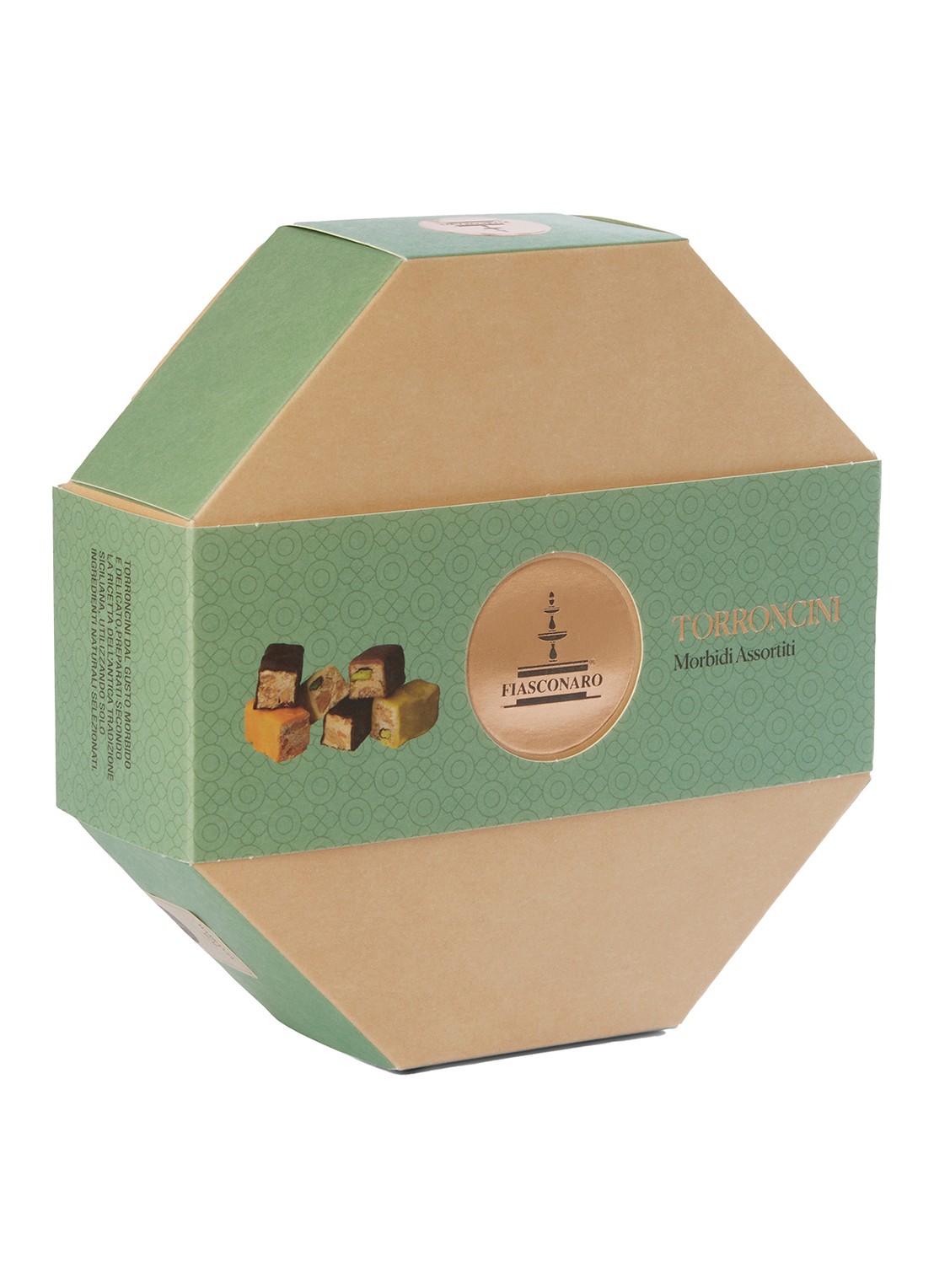 Fiasconaro Assortiment Siciliaanse nougat 250 gram - voorkant beige