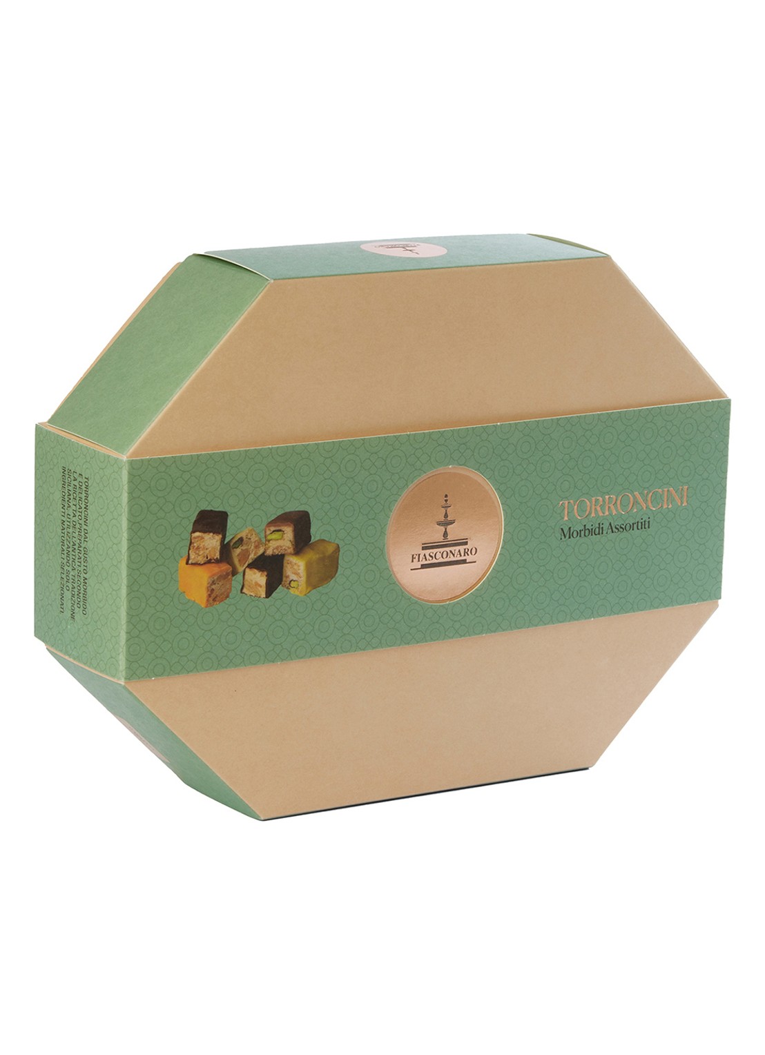 Fiasconaro Assortiment Siciliaanse nougat 400 gram - voorkant beige