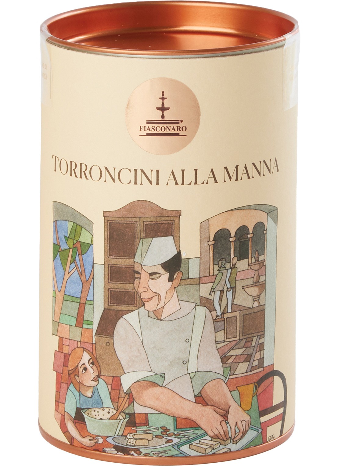 Fiasconaro Nougat met manna 120 gram - voorkant 2 beige