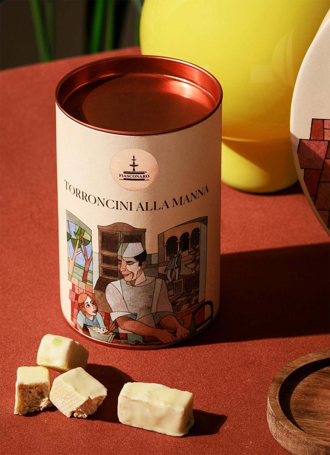 Fiasconaro Nougat met manna 120 gram - voorkant 3 beige