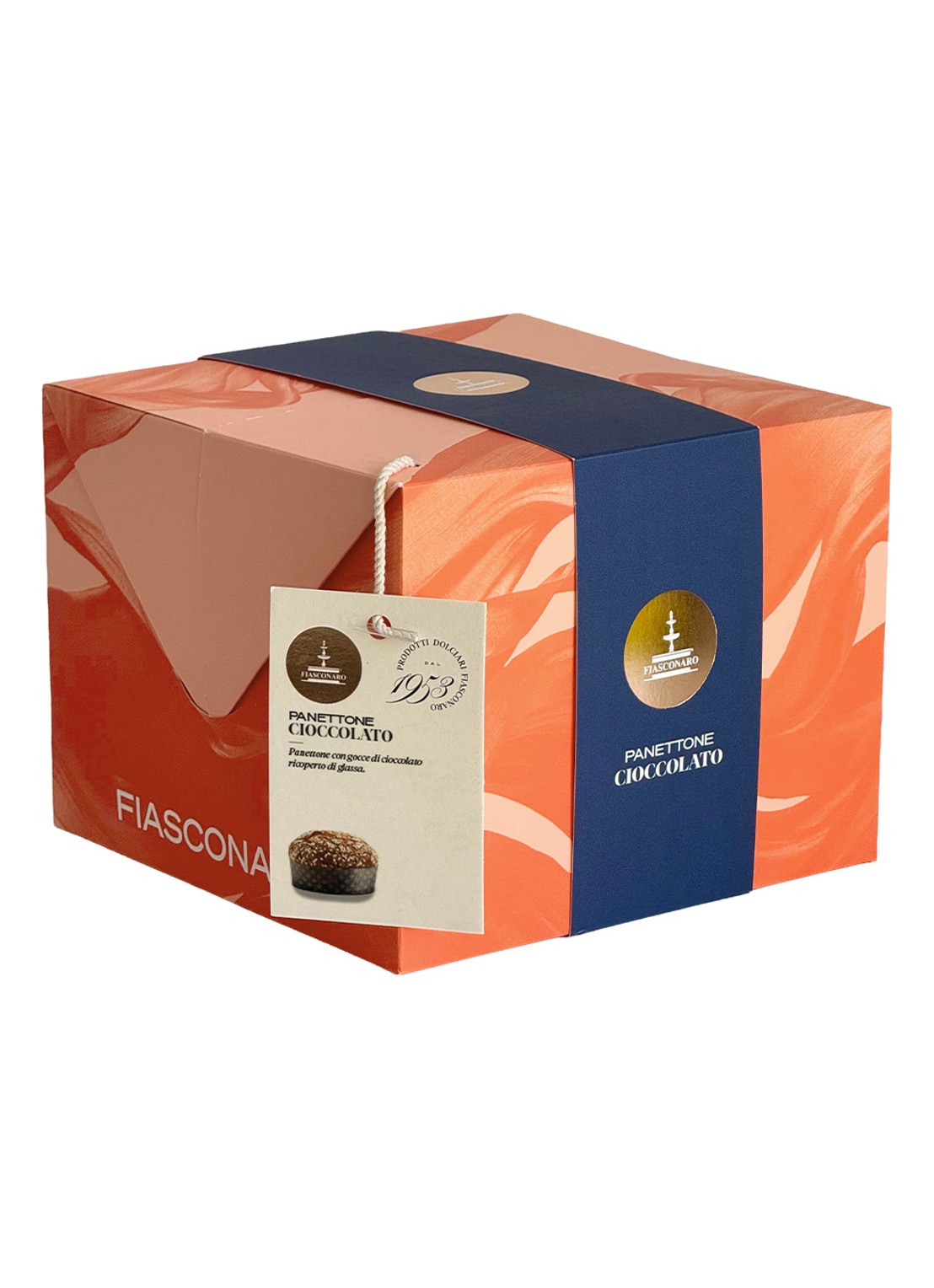 Fiasconaro Panettone met chocolade en glazuur 750 gram - voorkant 2 beige