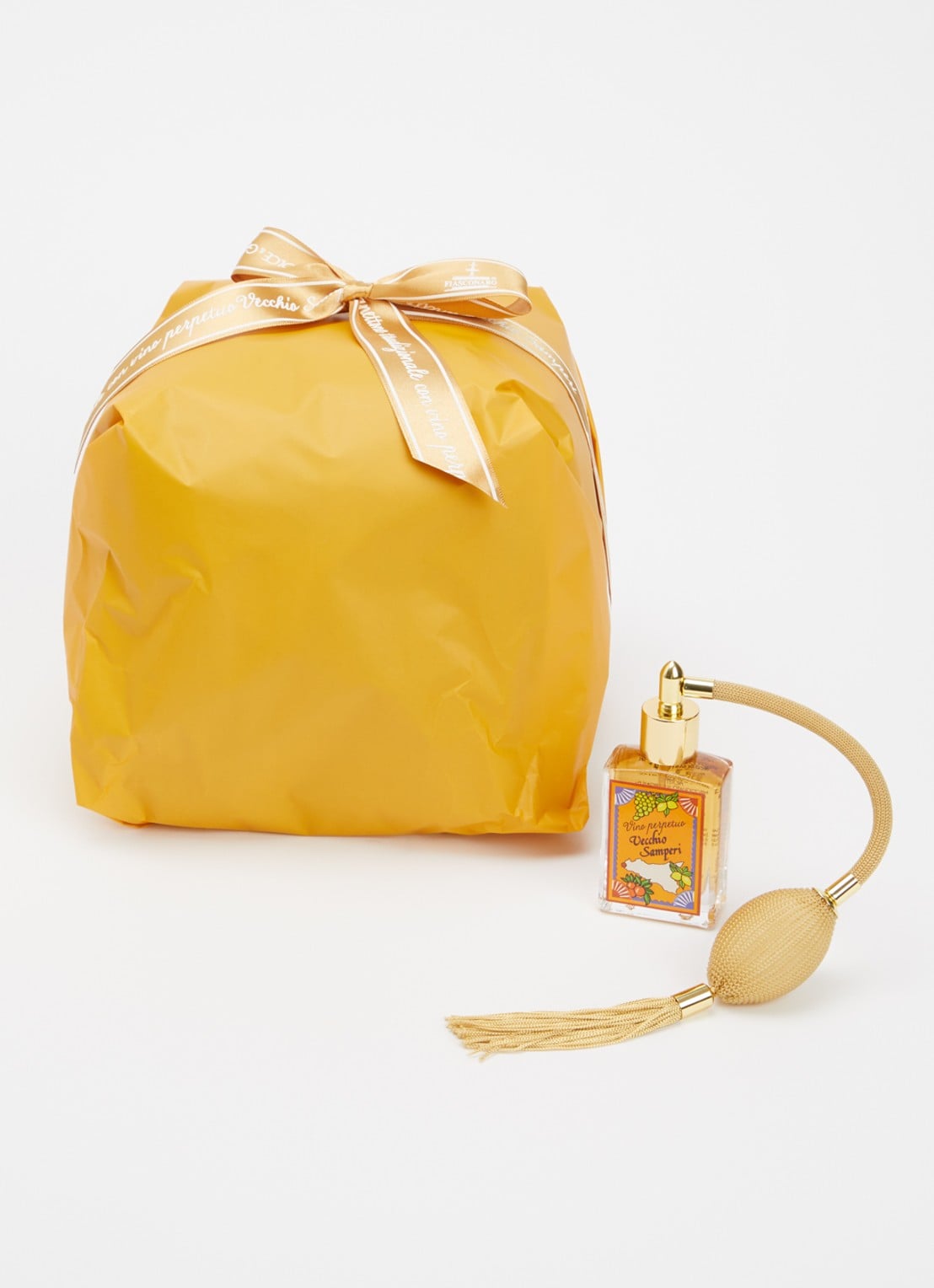 Fiasconaro Panettone met liqueurwijn Vecchio Samperi in bewaarblik 1 kg - voorkant 2 undefined