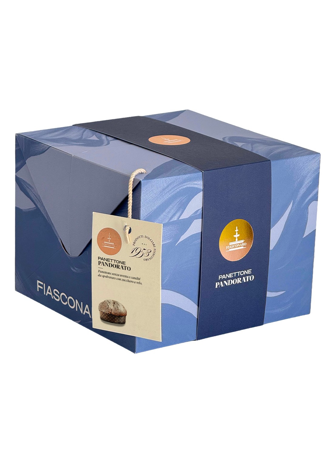 Fiasconaro Panettone met poedersuiker 750 gram - voorkant beige