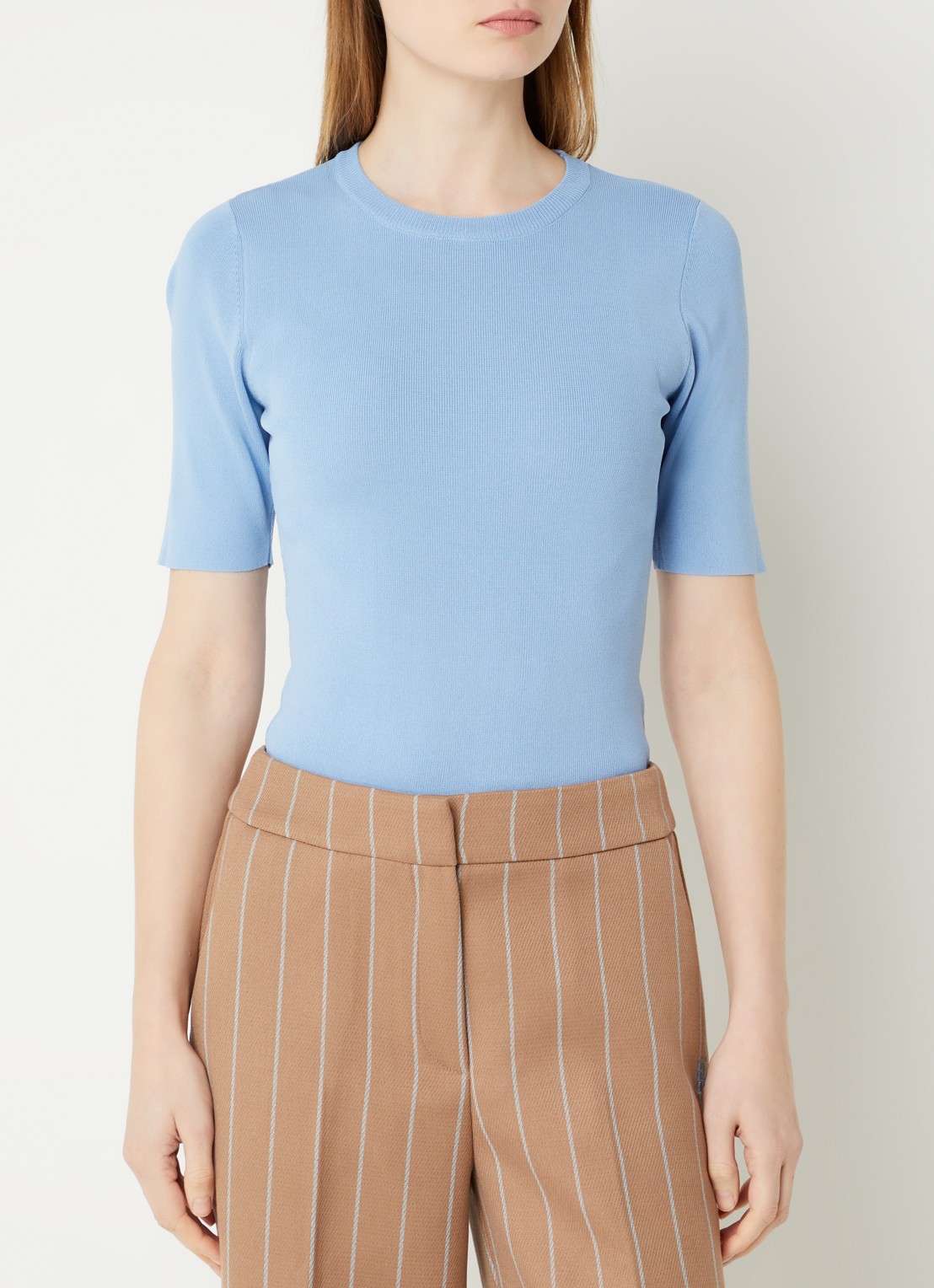 Fifth House Alya fijngebreide top - detail blauw
