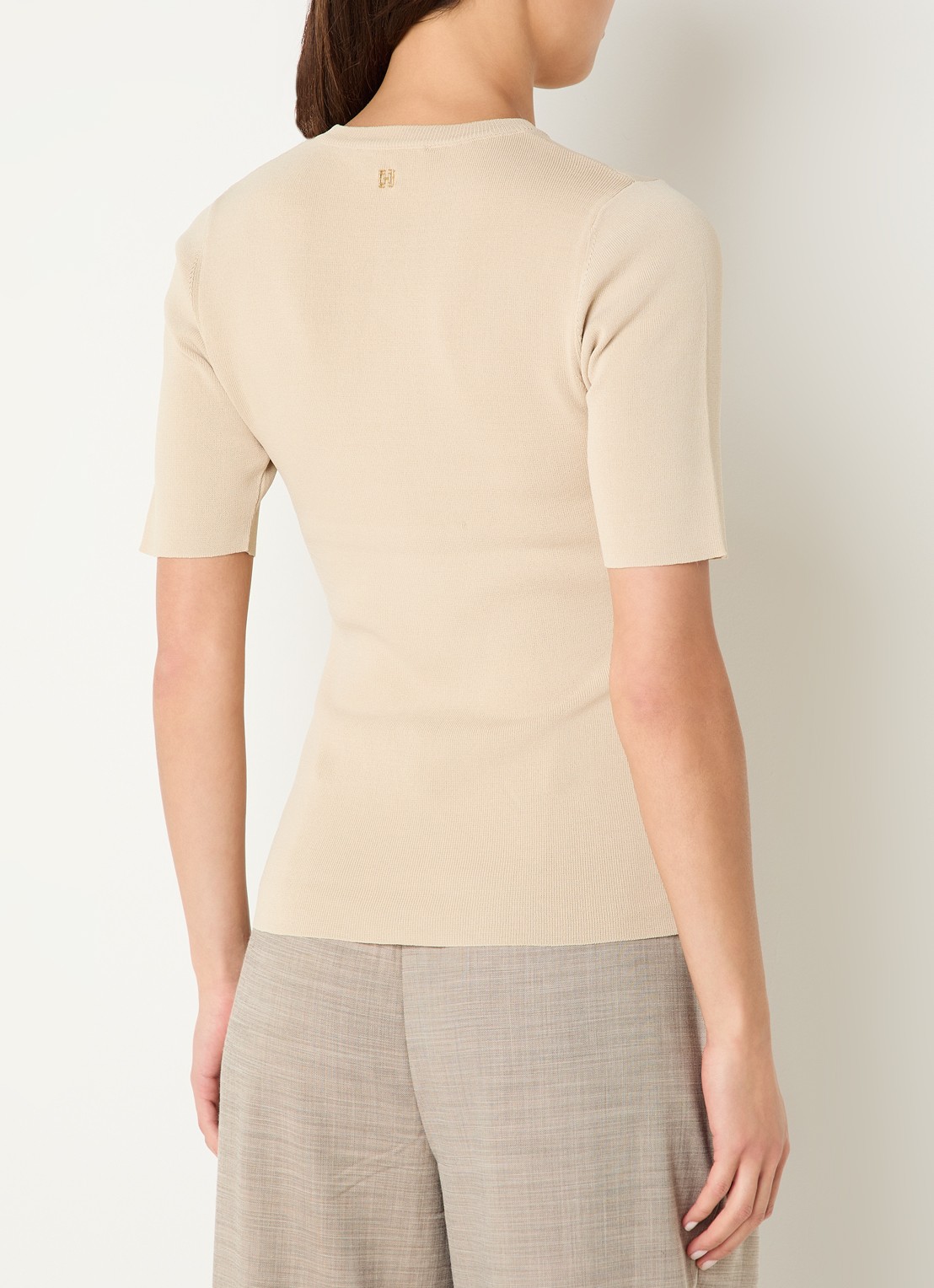 Fifth House Alya fijngebreide top - achterkant beige
