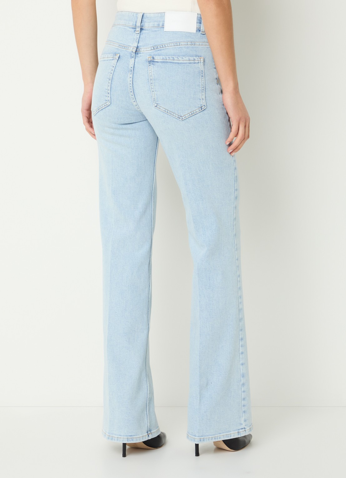 Fifth House Bella high waist straight leg jeans met lichte wassing - achterkant 4 indigo
