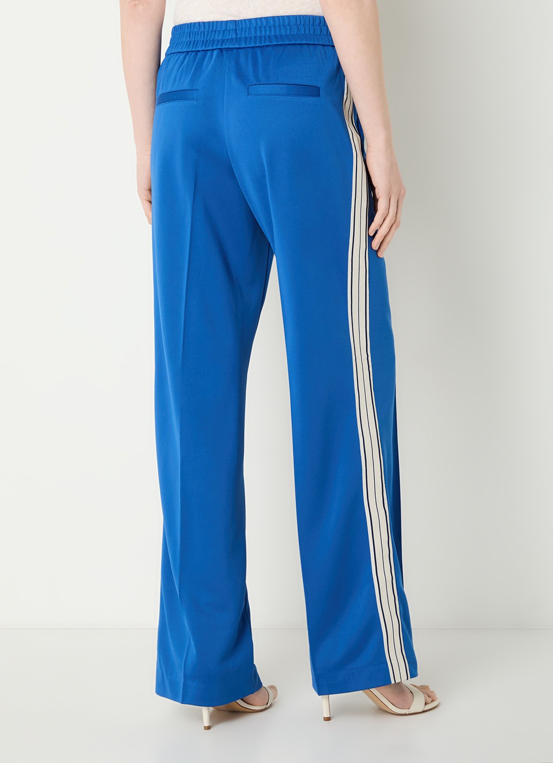 Fifth House Gino high waist straight fit trackpants met steekzakken - achterkant 3 royalblauw