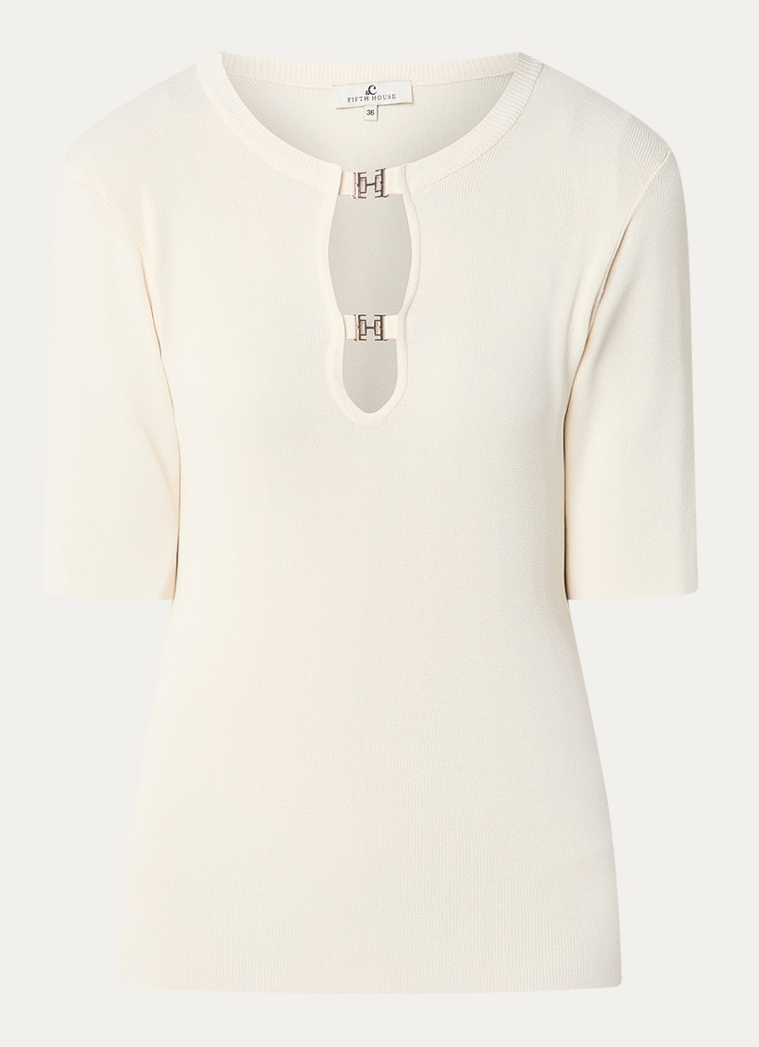 Fifth House Glaze top met logo - voorkant 3 creme