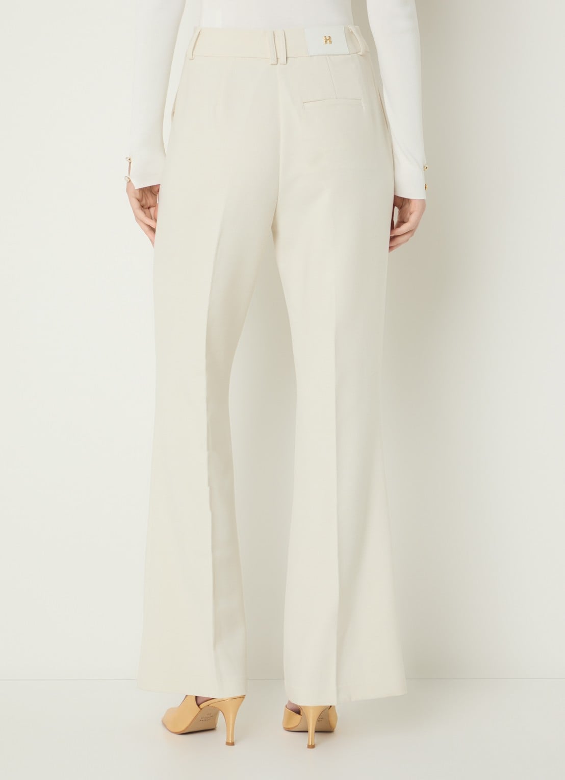 Fifth House High waist flared fit pantalon met steekzakken - achterkant 2 creme