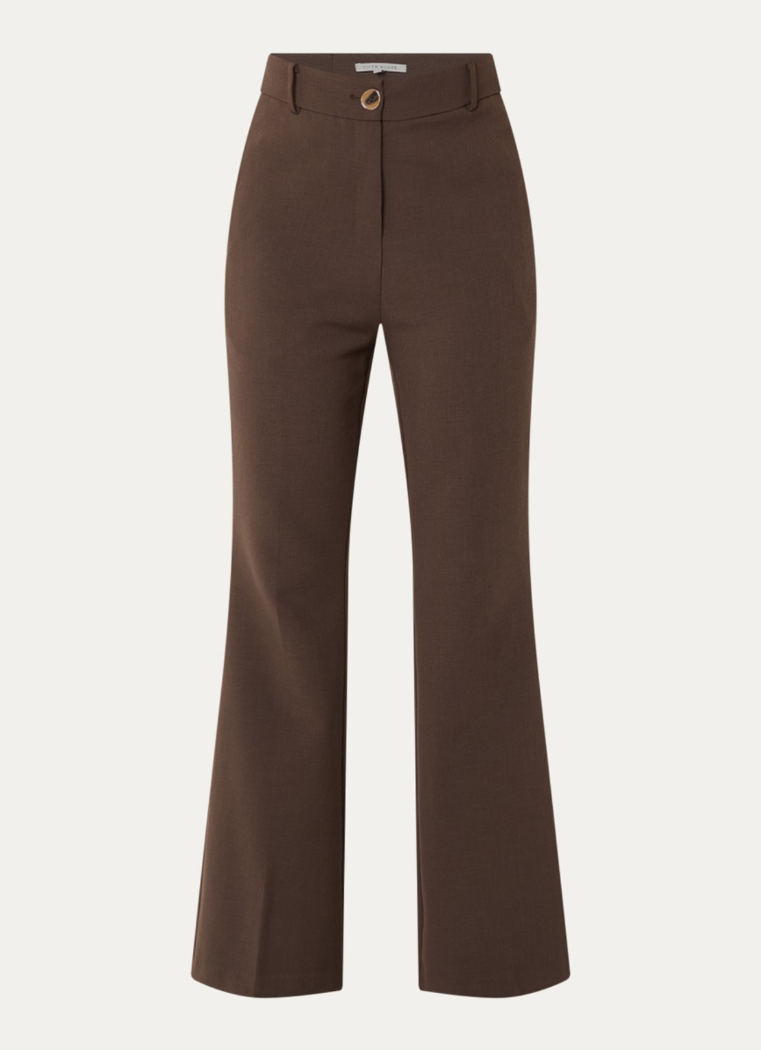 Fifth House High waist flared fit pantalon met steekzakken - voorkant lichtgrijs