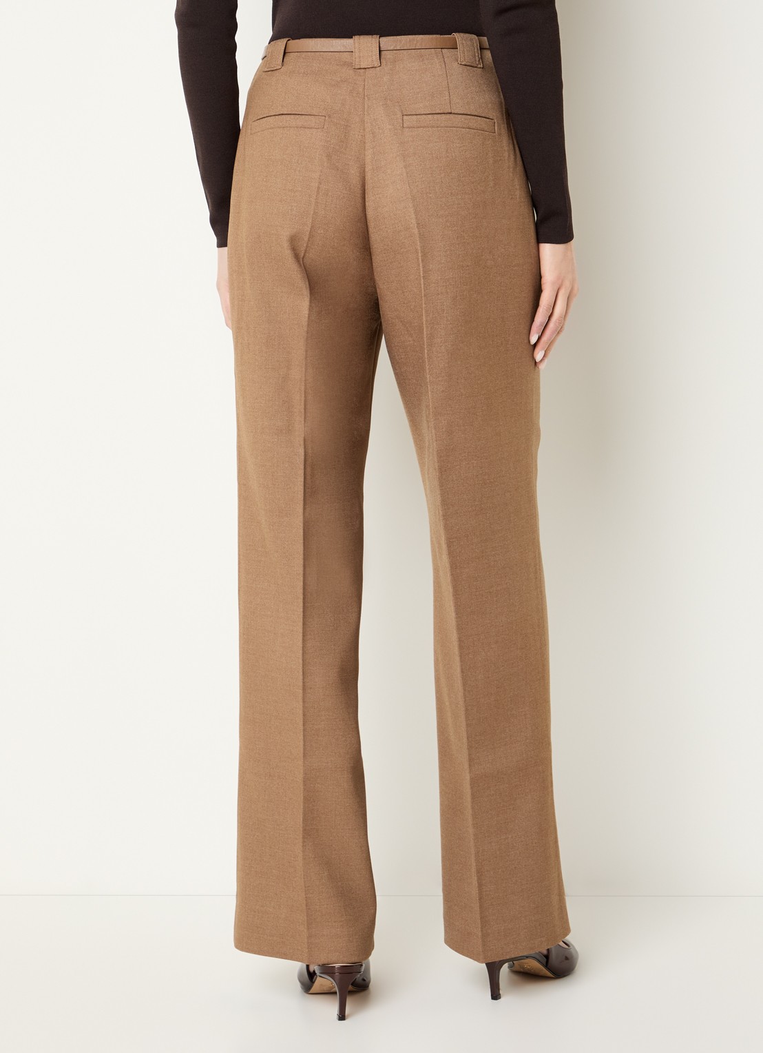 Fifth House Ladaa high waist loose fit pantalon met persplooi - achterkant 3 camel
