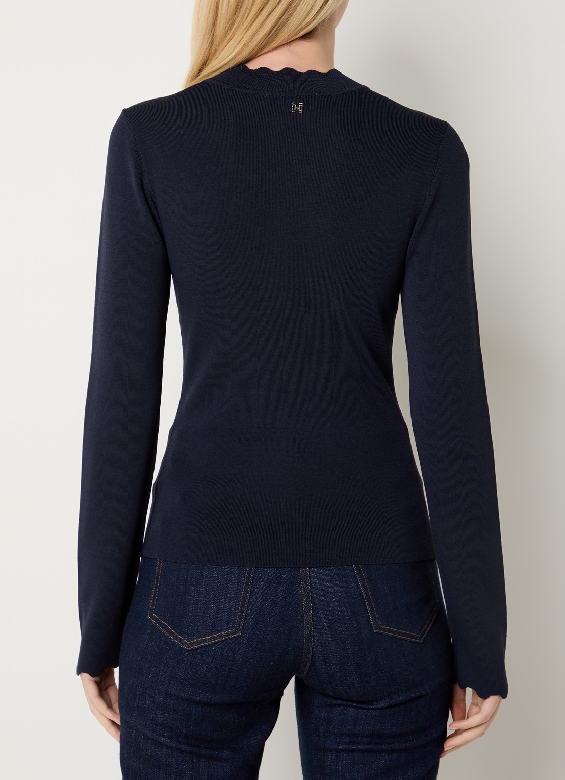 Fifth House Larter top met geschulpt detail - achterkant 2 donkerblauw