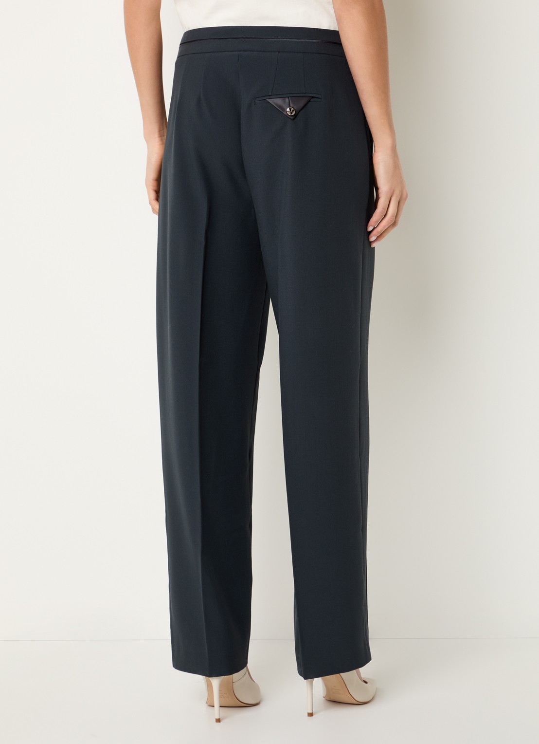 Fifth House Lizzy high waist tapered fit pantalon met persplooi - achterkant 4 petrol