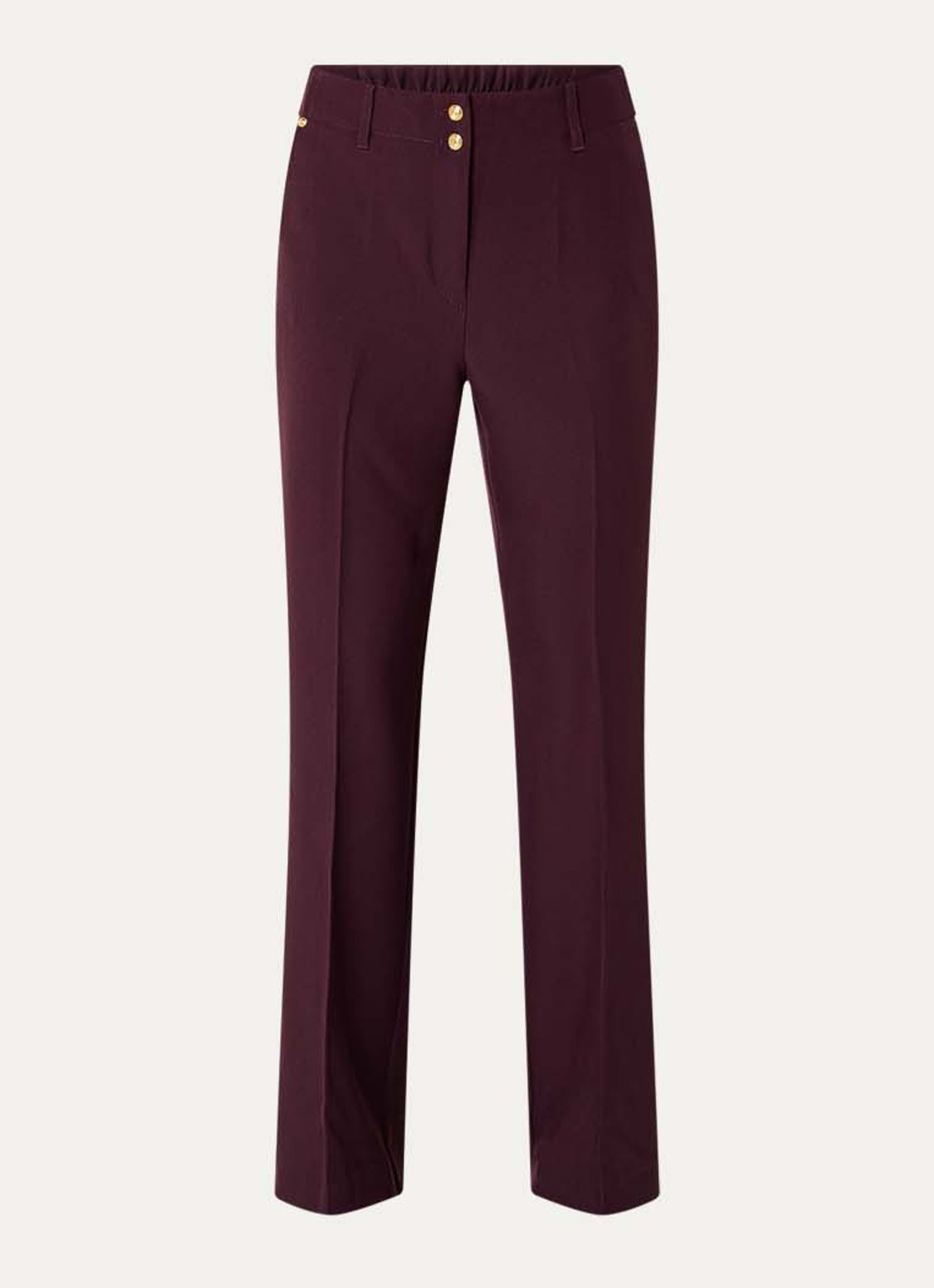 Fifth House Lonni high waist tapered fit pantalon met steekzakken - voorkant 2 aubergine
