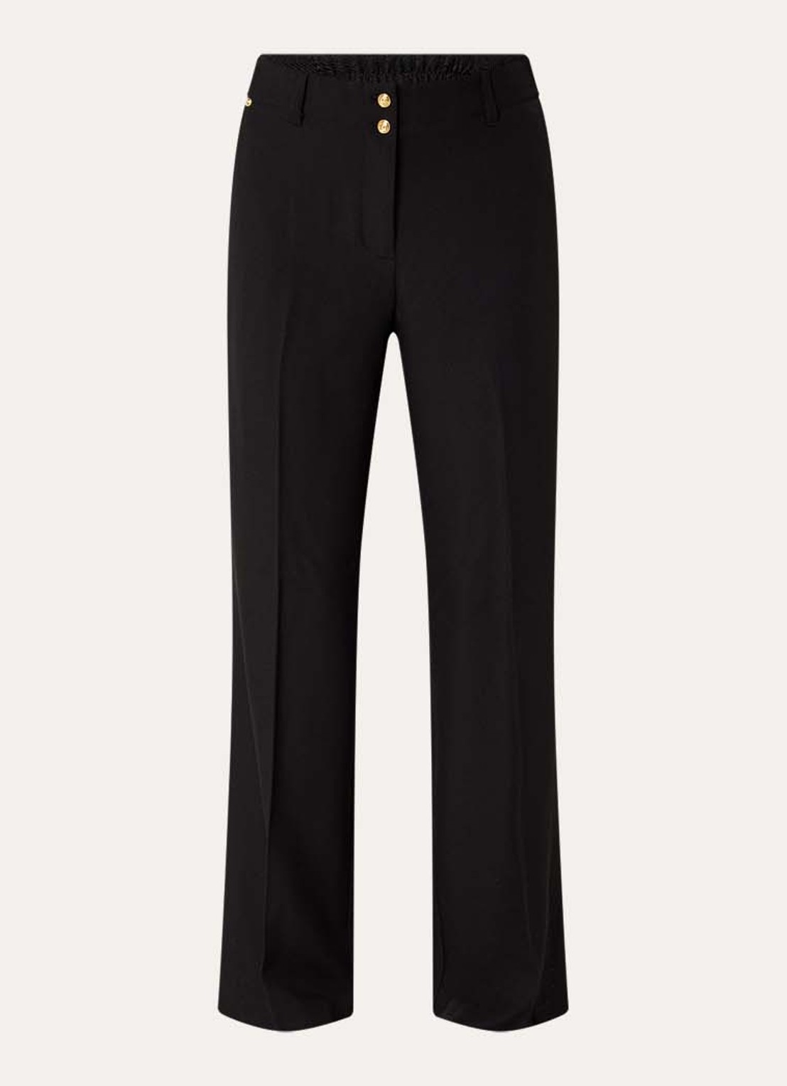 Fifth House Lonni high waist tapered fit pantalon met steekzakken - voorkant 3 zwart