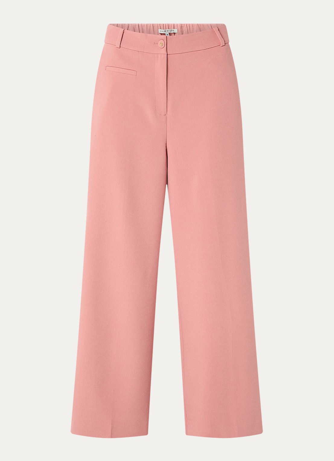 Fifth House Mabelle high waist wide fit pantalon met steekzakken - voorkant 2 roze