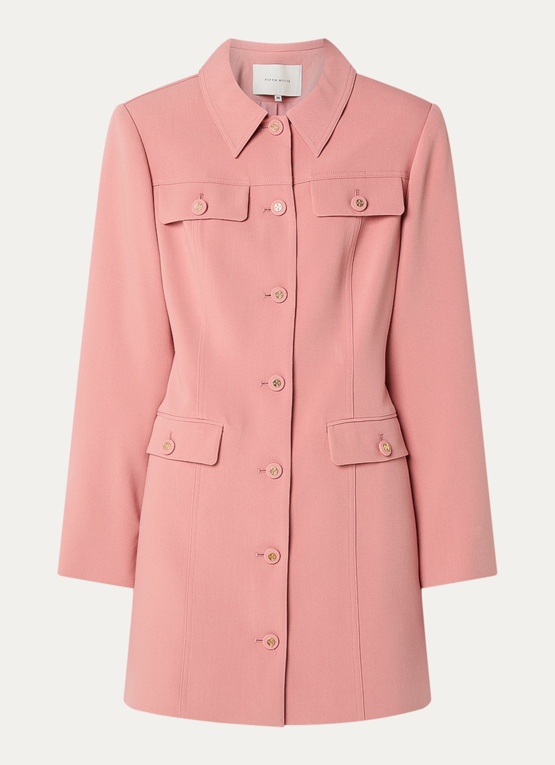 Fifth House Mabelle mini blazerjurk met schoudervulling - voorkant roze
