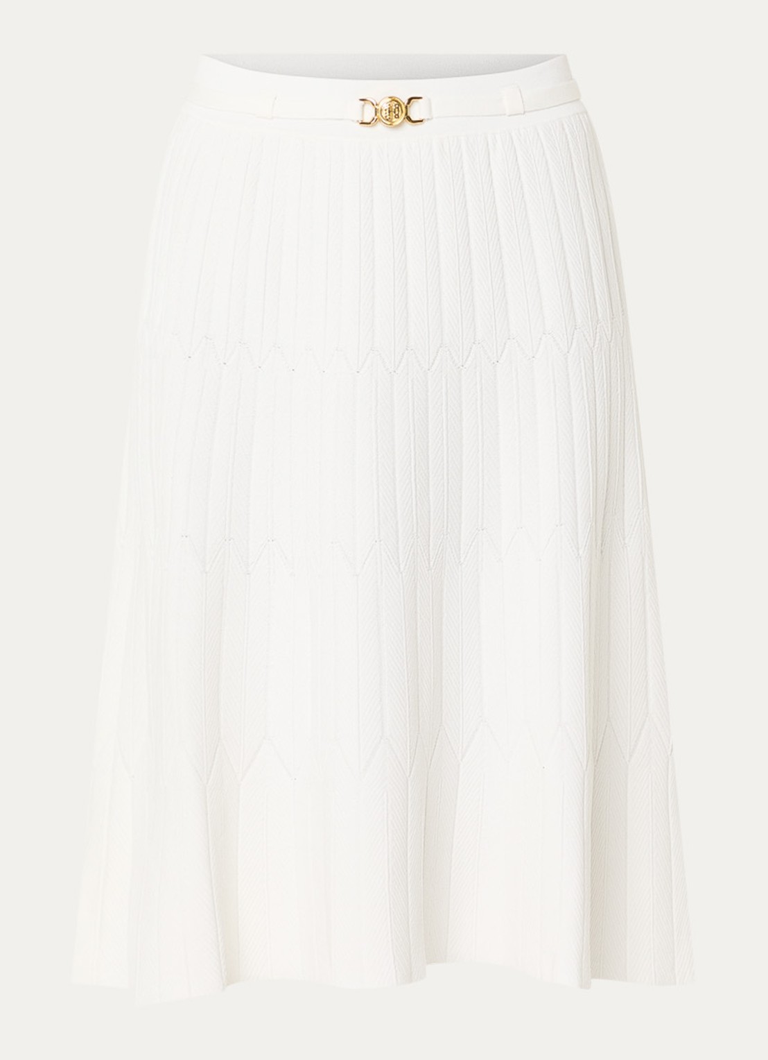 Fifth House Malya midi rok met structuur - voorkant 2 creme