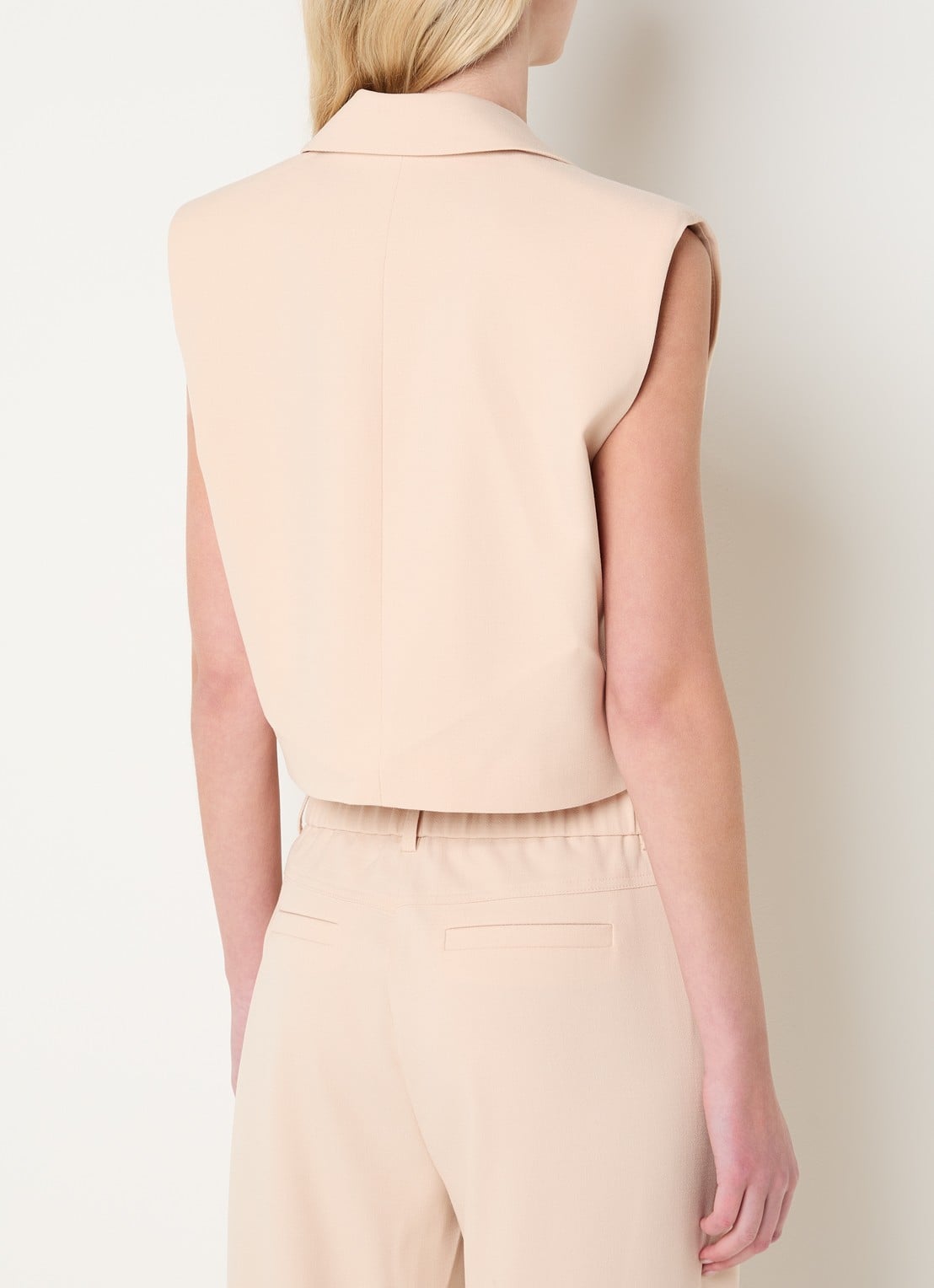 Fifth House Manon gilet met schoudervulling - achterkant 2 beige