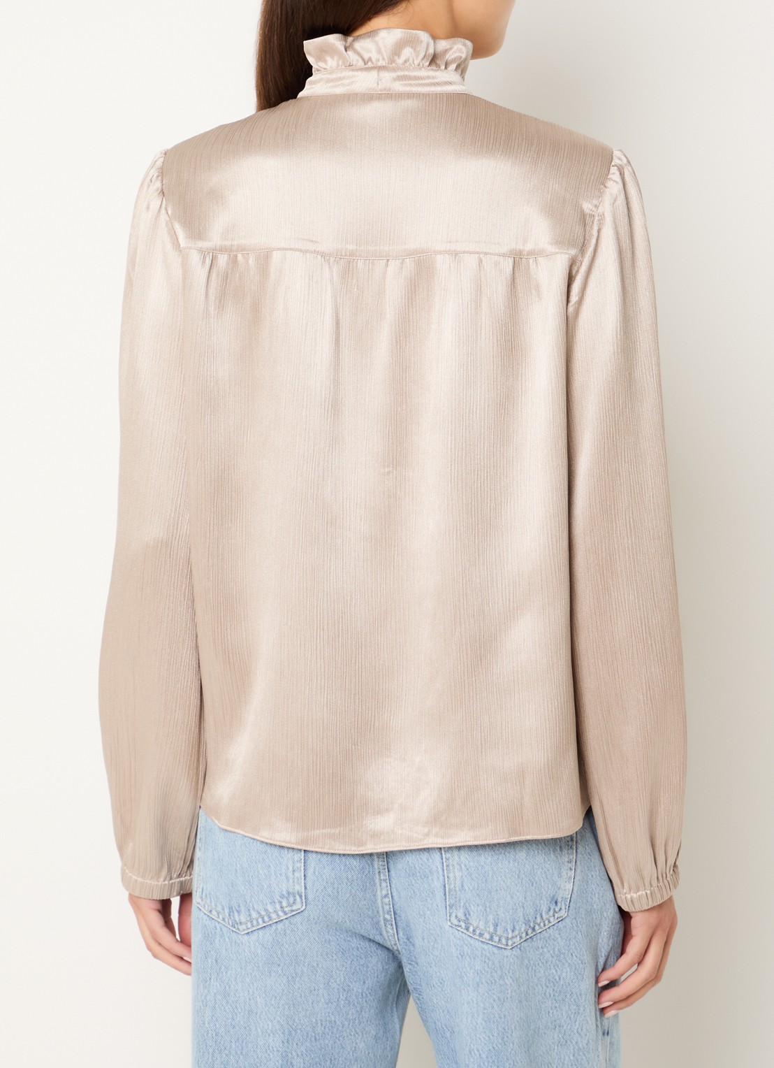 Fifth House Marli blouse met strikdetail - achterkant 4 beige