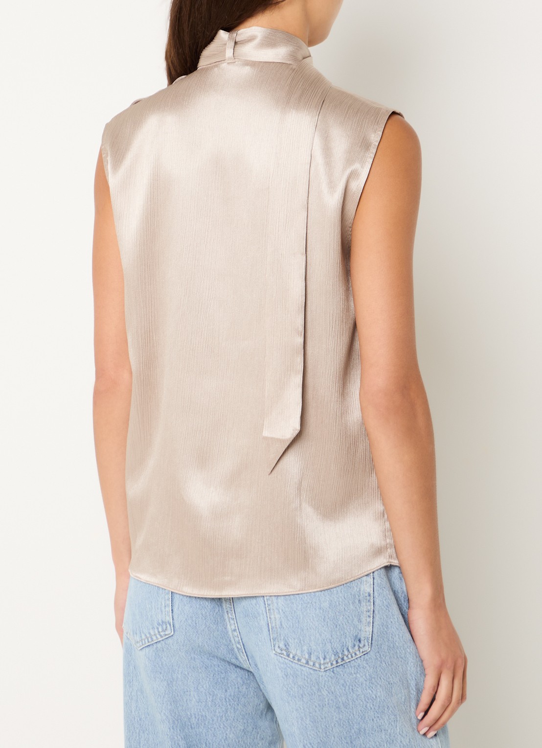 Fifth House Marli top met sjaalkraag - achterkant beige