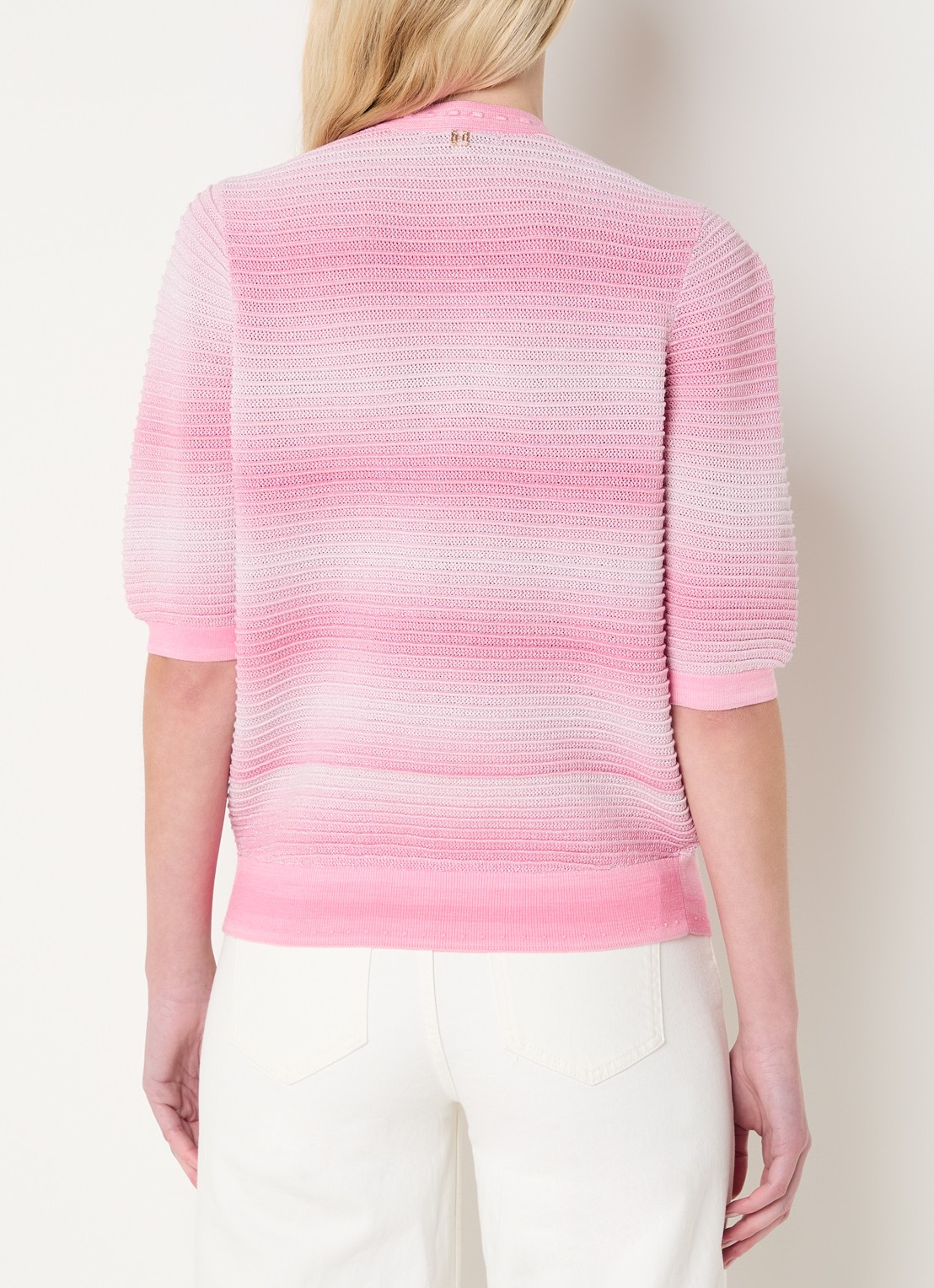Fifth House Marylou grofgebreide top met lurex - achterkant 3 roze
