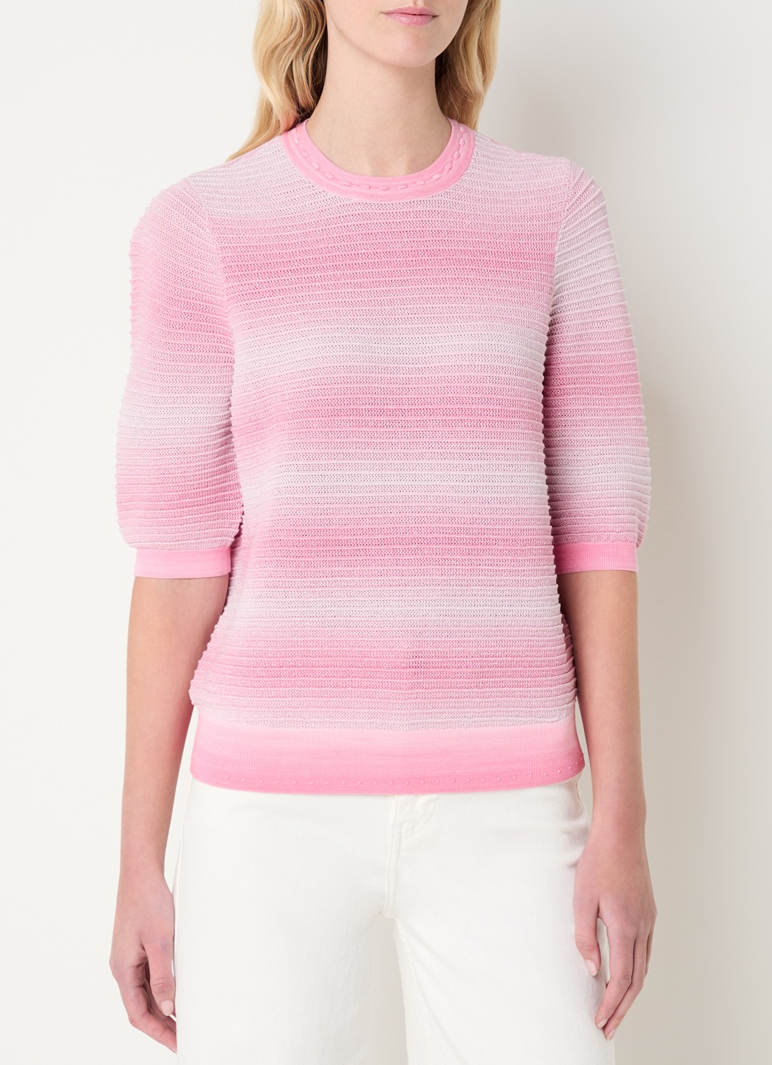 Fifth House Marylou grofgebreide top met lurex - detail 4 roze