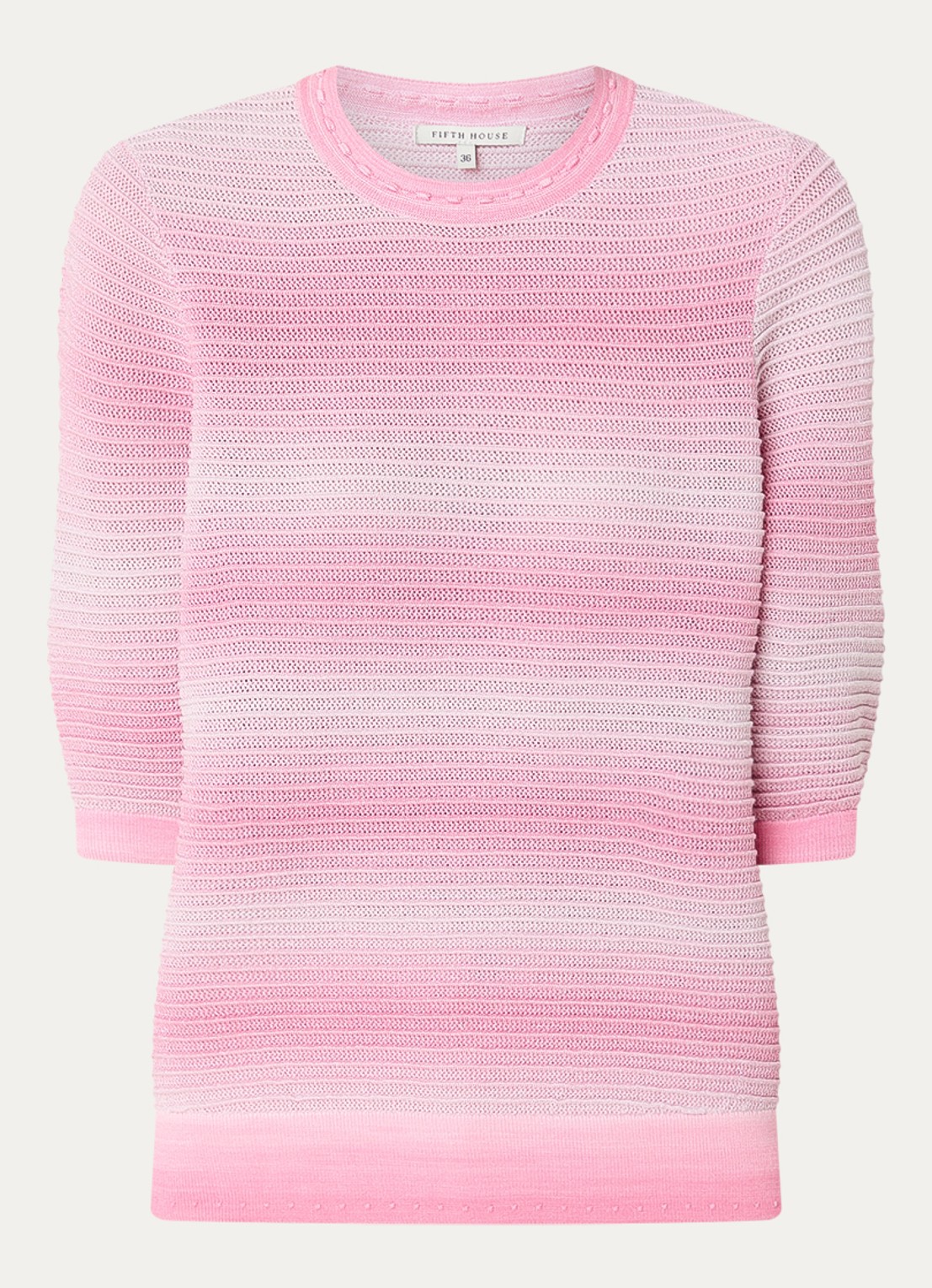 Fifth House Marylou grofgebreide top met lurex - voorkant roze