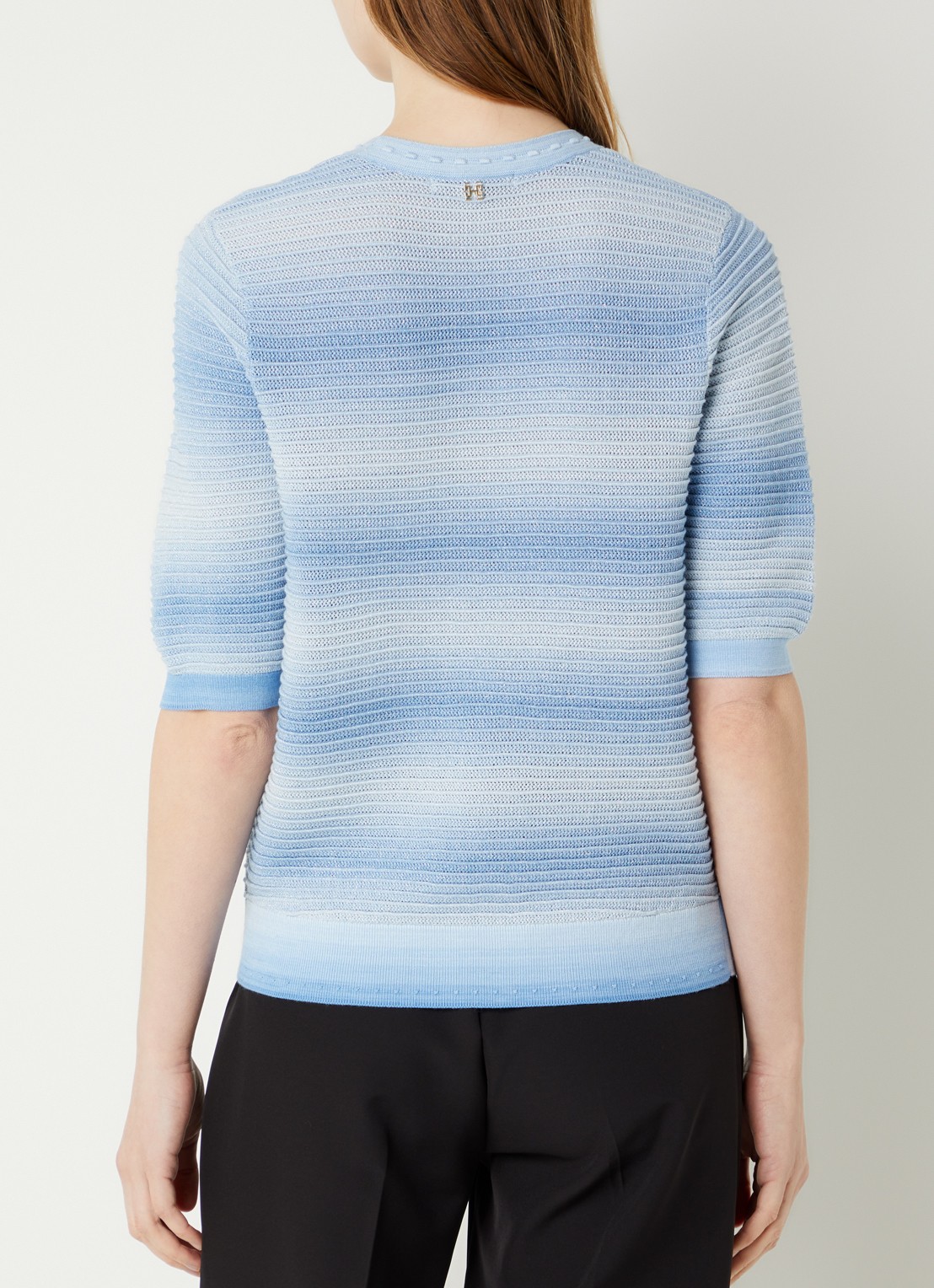Fifth House Marylou grofgebreide top met lurex - achterkant 4 blauw