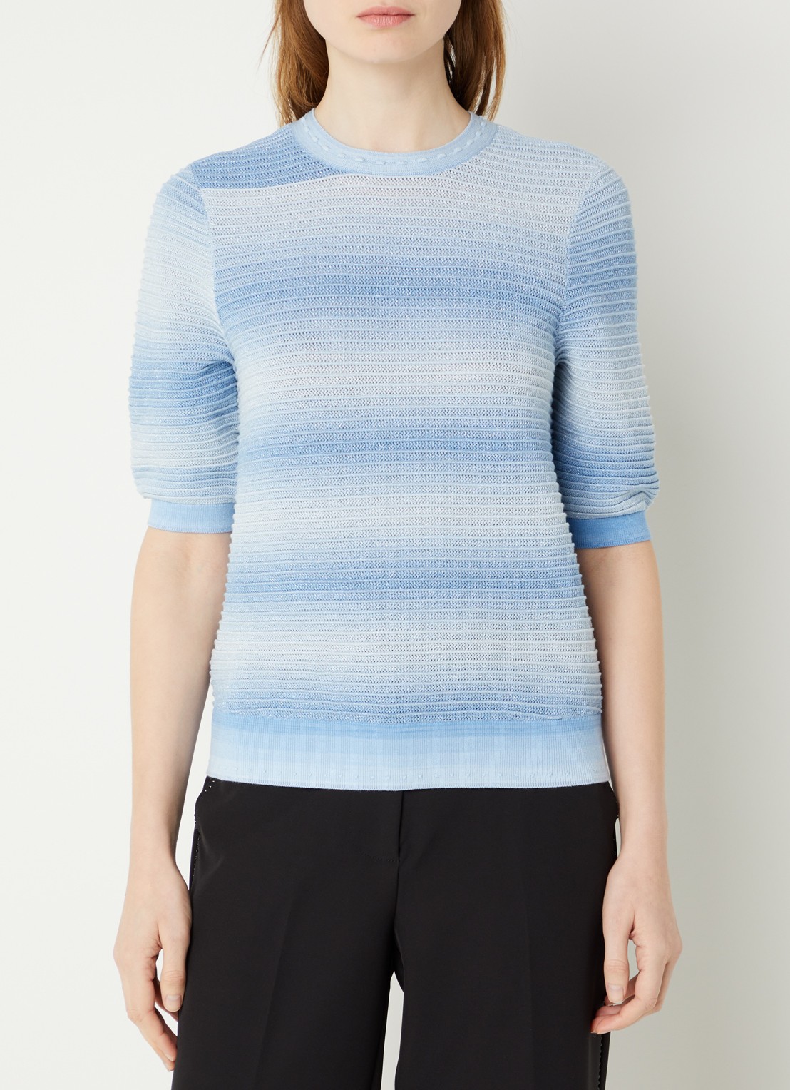 Fifth House Marylou grofgebreide top met lurex - detail 3 blauw