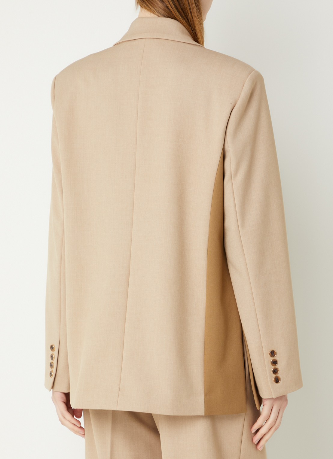 Fifth House Matascha blazer met schoudervulling en klepzakken - achterkant beige