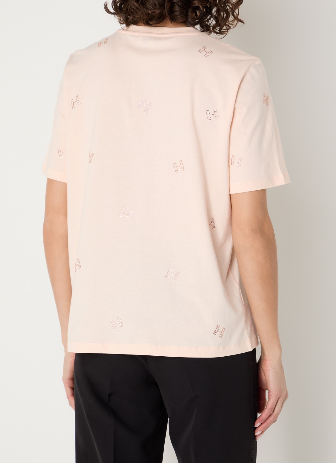 Fifth House Merve T-shirt met strass - achterkant 3 zalmroze