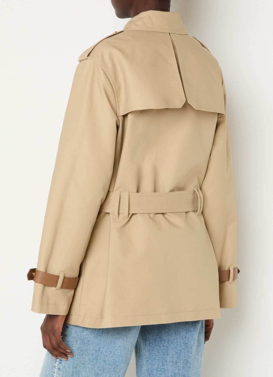 Fifth House Michelle jack met ceintuur en klepzakken - achterkant beige