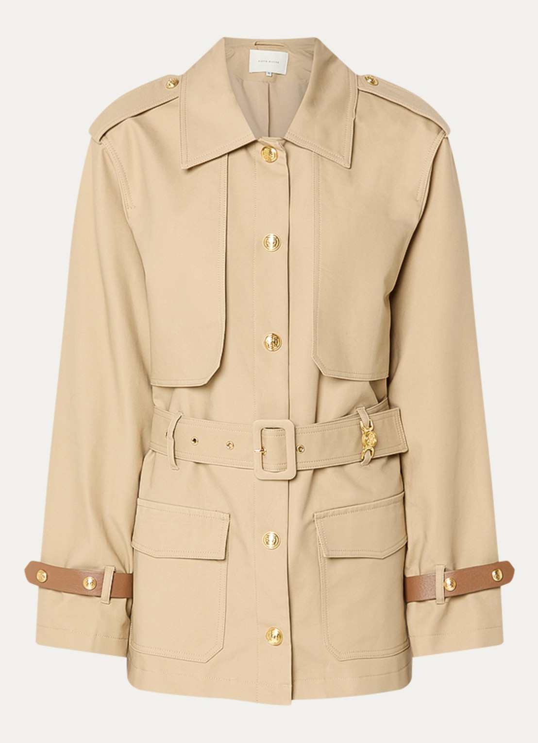 Fifth House Michelle jack met ceintuur en klepzakken - voorkant 3 beige