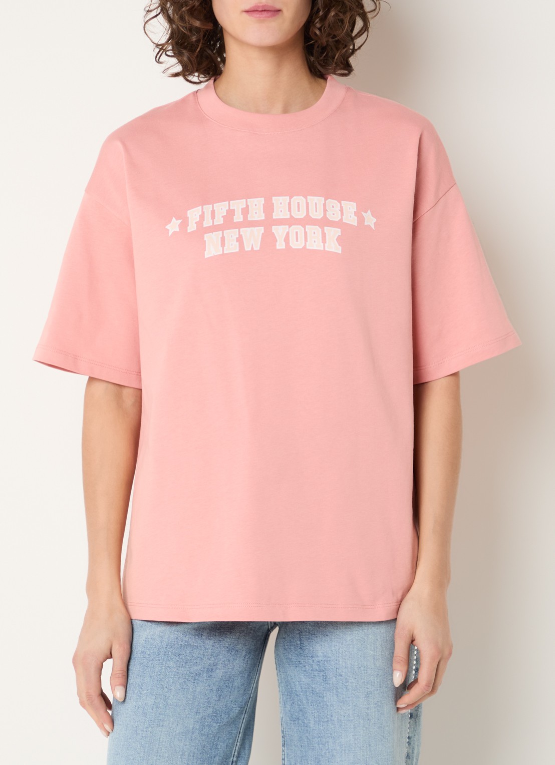 Fifth House Milena T-shirt met print - detail 3 lichtroze
