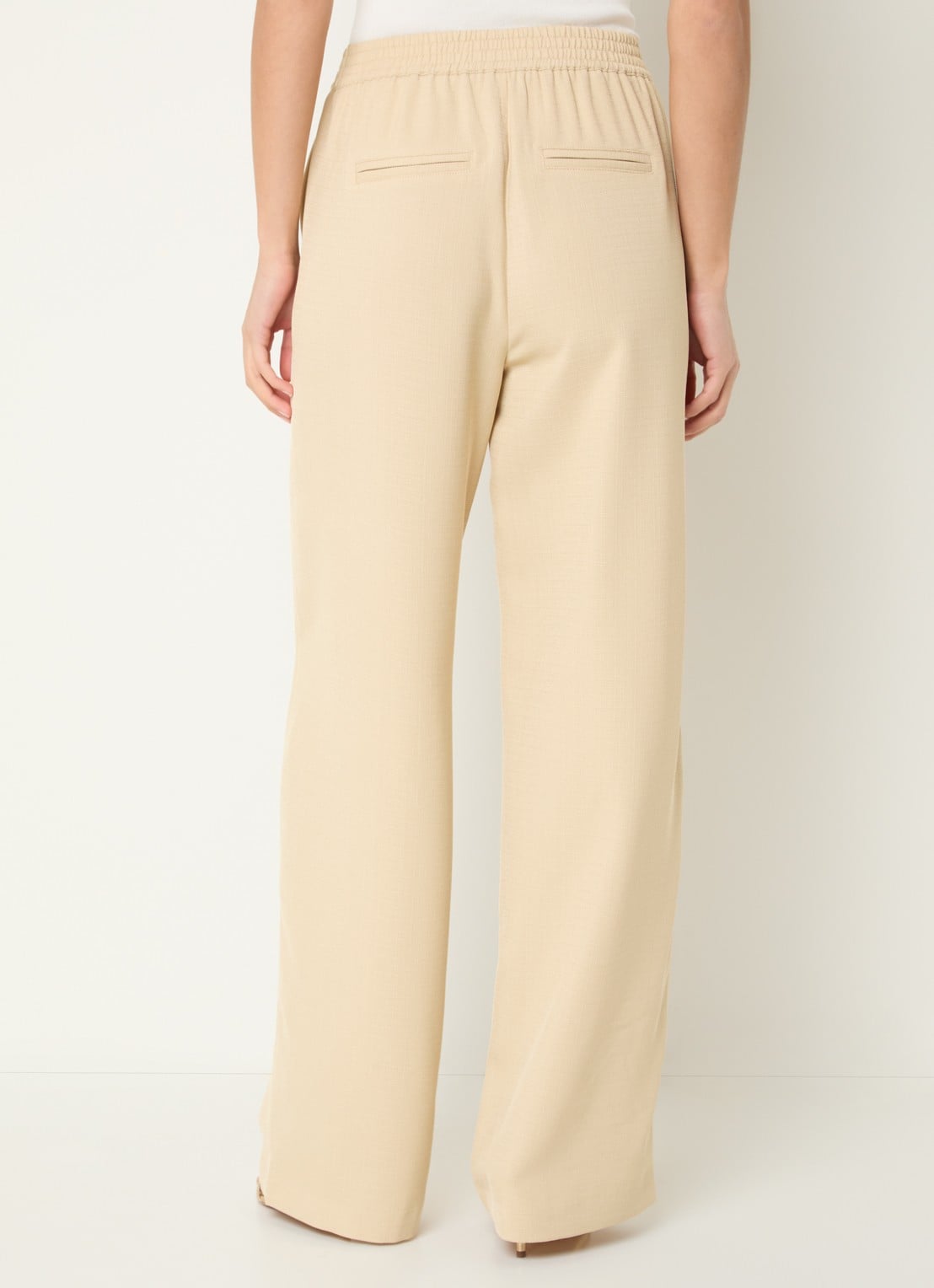 Fifth House Mina high waist loose fit pantalon met steekzakken - achterkant 4 beige