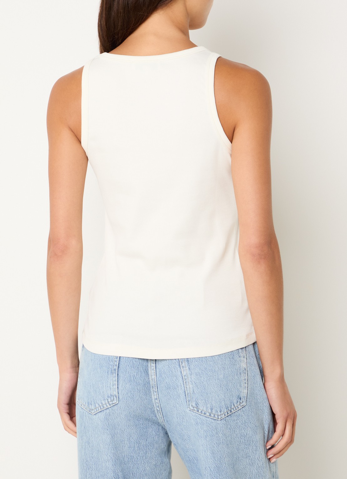 Fifth House Moss tanktop met ribstructuur - achterkant 3 gebroken wit