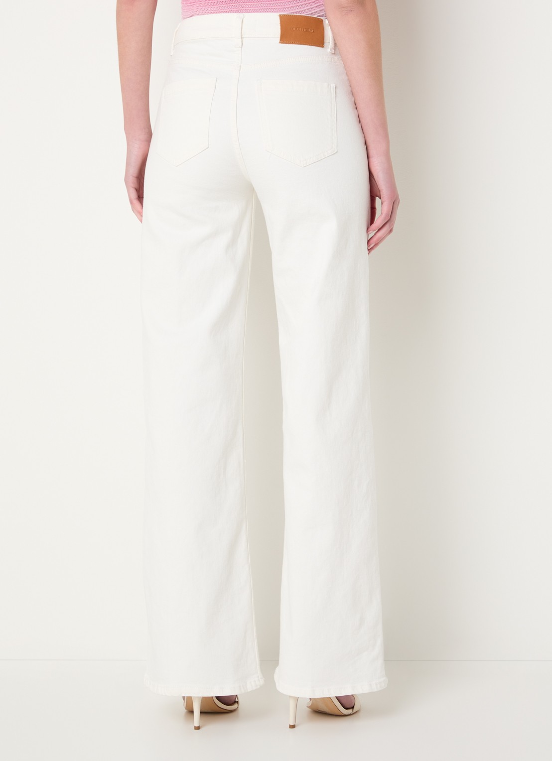 Fifth House Myles high waist wide leg jeans met gekleurde wassing - achterkant gebroken wit