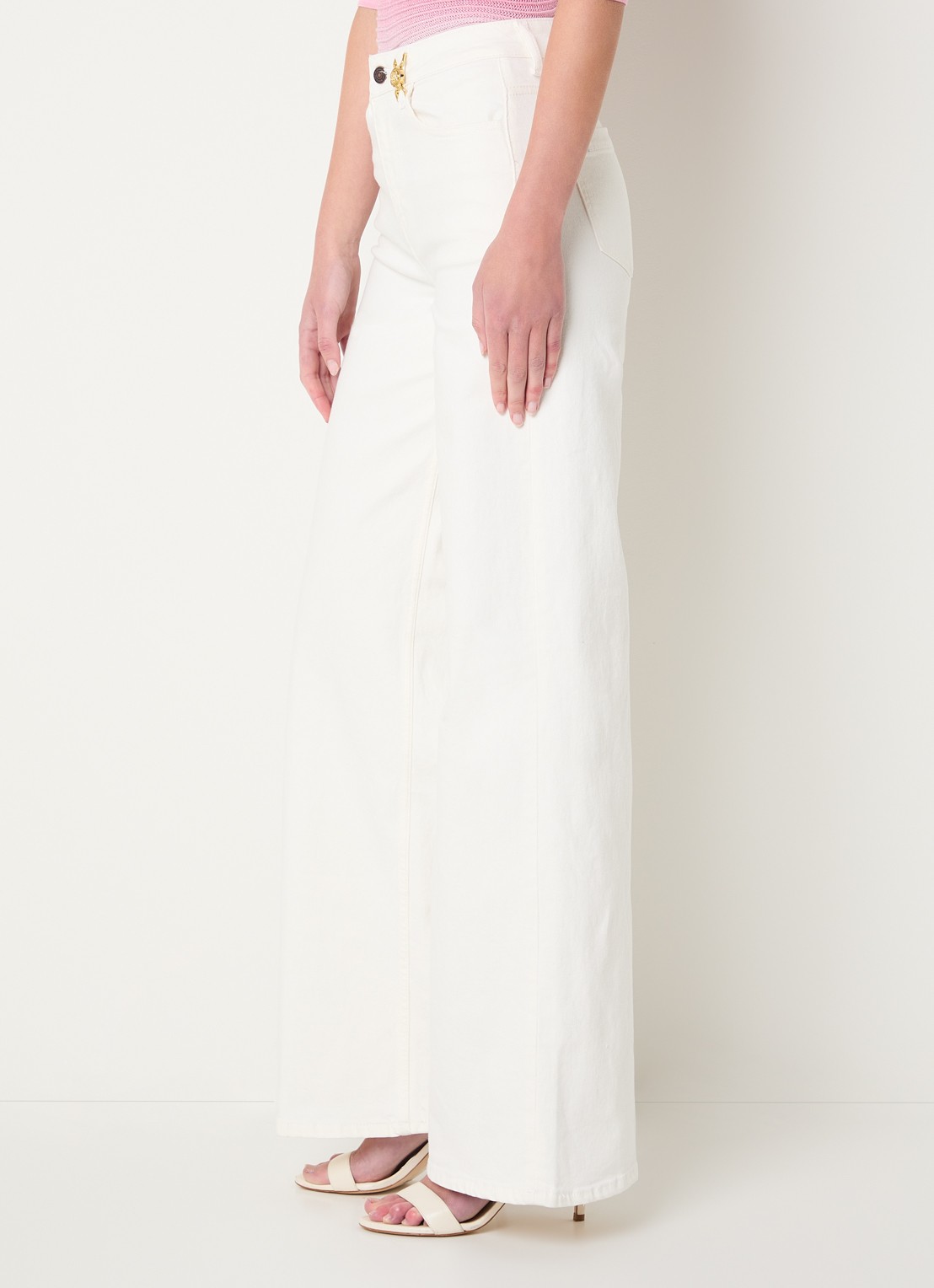 Fifth House Myles high waist wide leg jeans met gekleurde wassing - detail 3 gebroken wit