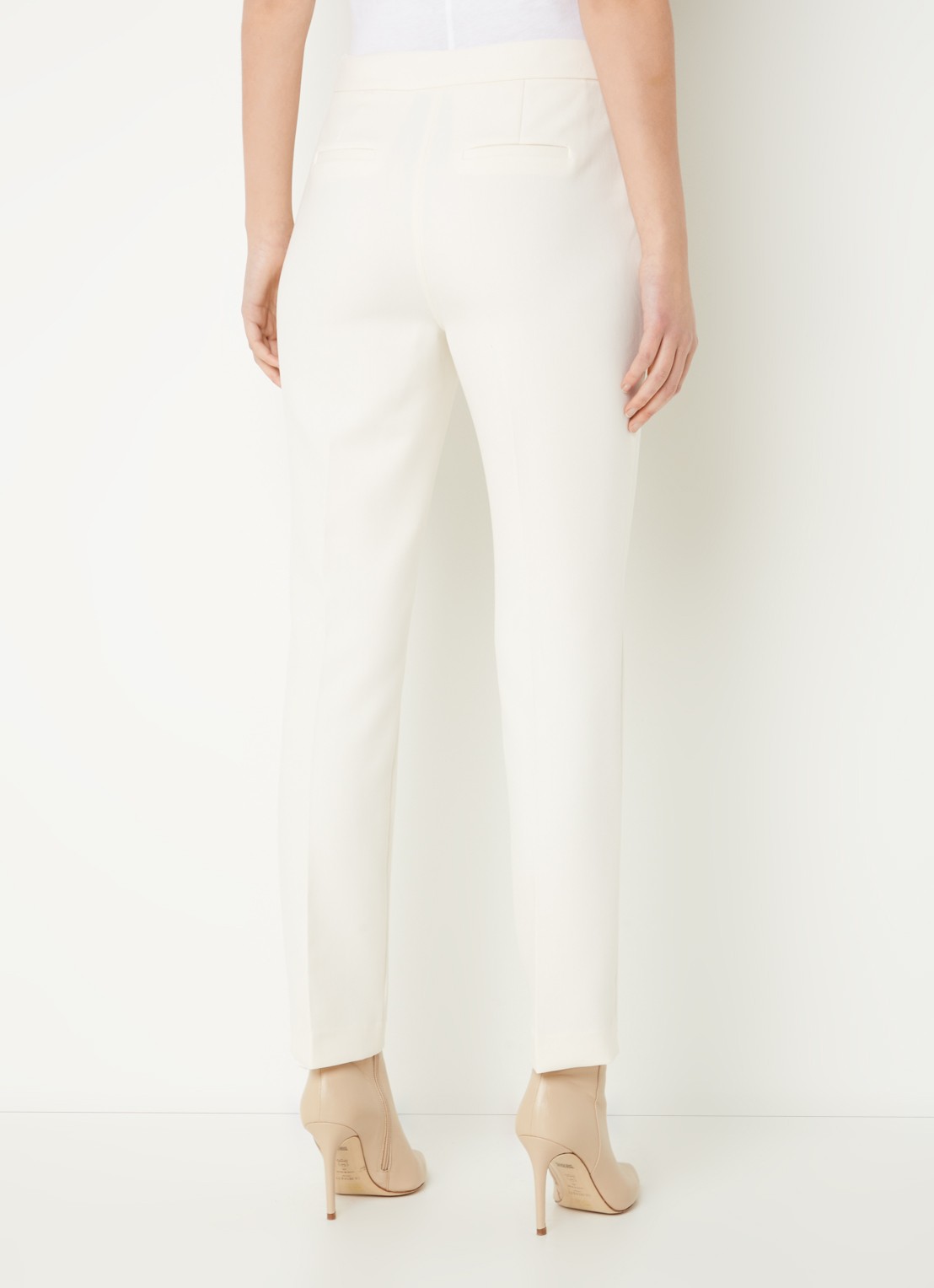 Fifth House Nato high waist slim fit cropped pantalon met steekzakken - achterkant 4 gebroken wit